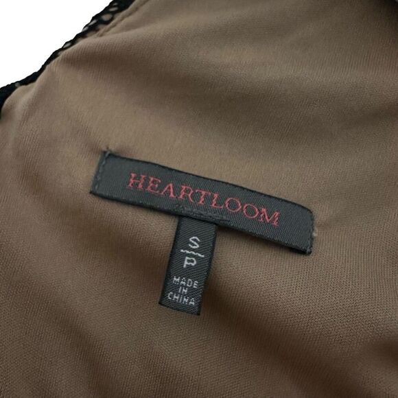 Heartloom Anthropologie Topography Black Lace Dress size Small Fitted Sheath - Picture 4 of 8